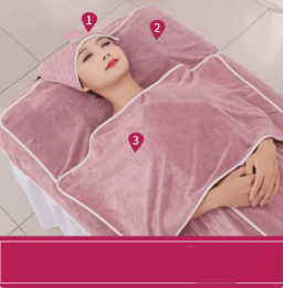 Towel Skin Management Pack Turban Absorbent Quick Dry Make Bed Queen Size (Option: Coral violet-Three piece set)
