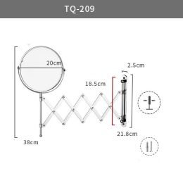 Simple Fashion Metal Makeup Mirror Wall Mounted Folding Mirror (Option: TQ209 8inch-10x)