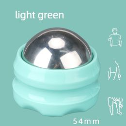 Handheld Stainless Steel Ice Applied Cold And Hot Ball Massager (Option: 54mm ball light green base)